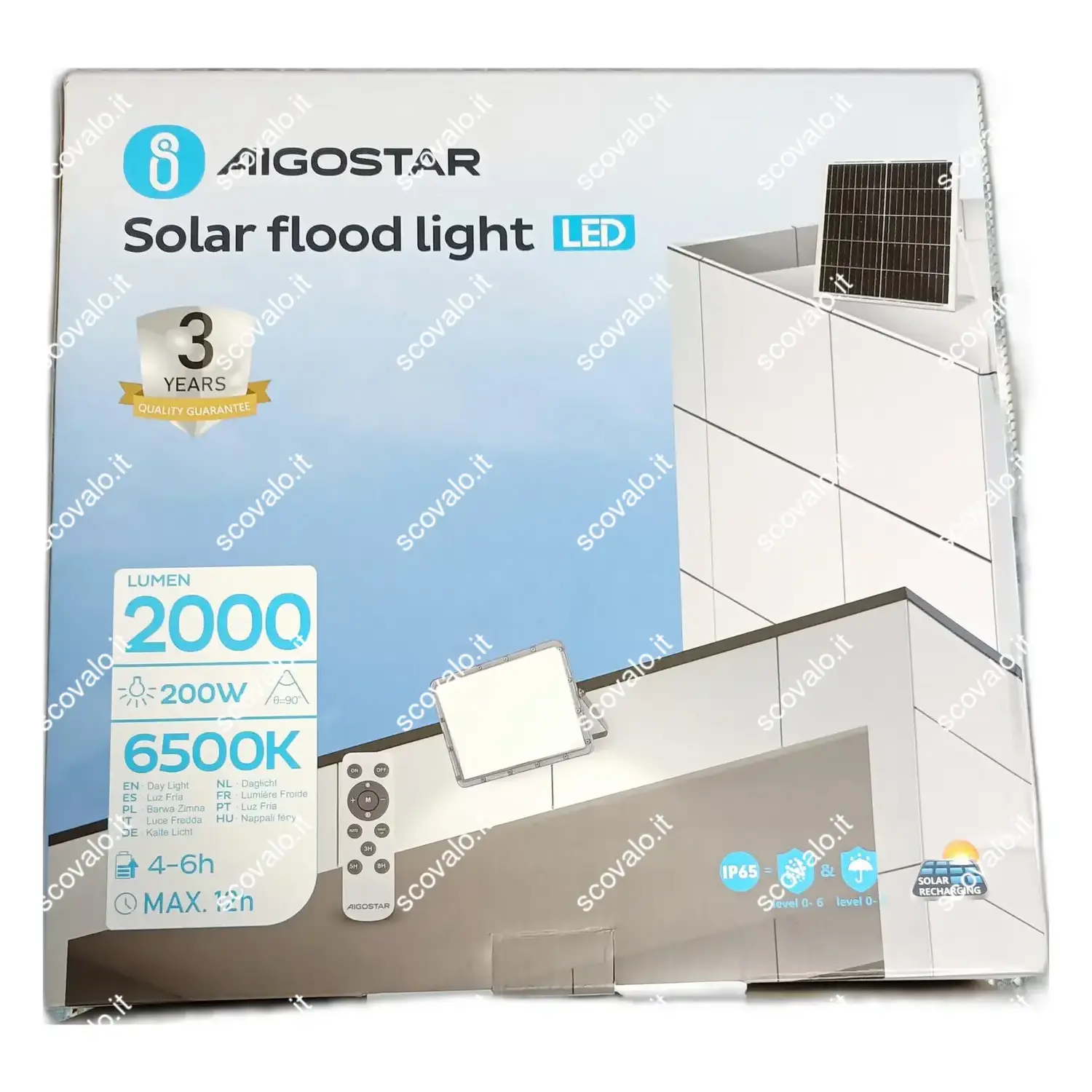 Aigostar Faretto LED com pannello solare 200Watt