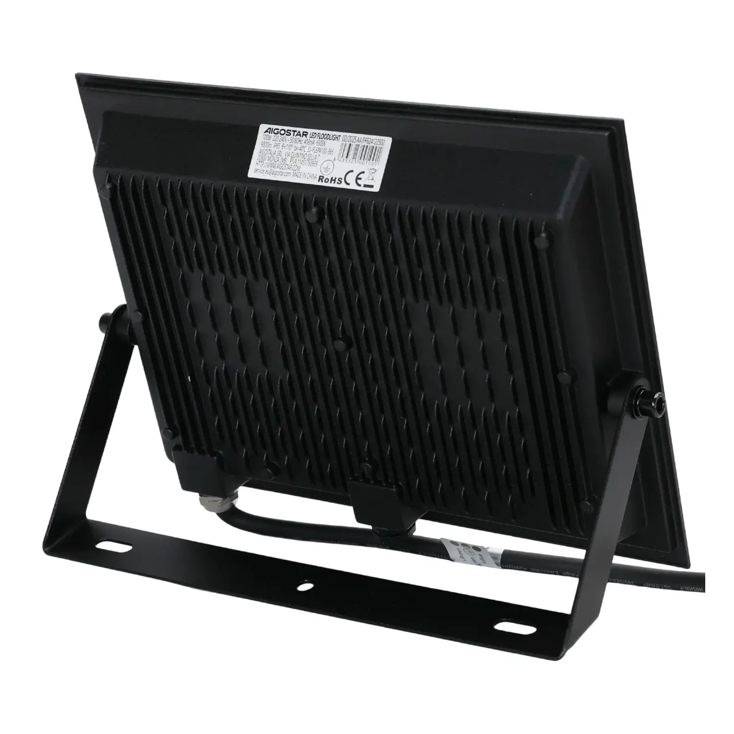 immagine faro led esterno stagno 100 watt 220-240 volt bianco freddo nero ip65