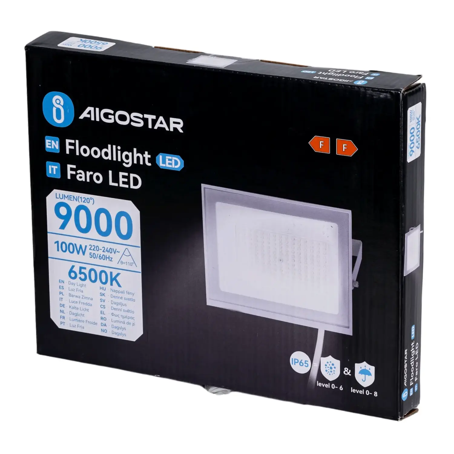 immagine faro led esterno stagno 100 watt 220-240 volt bianco freddo bianco ip65