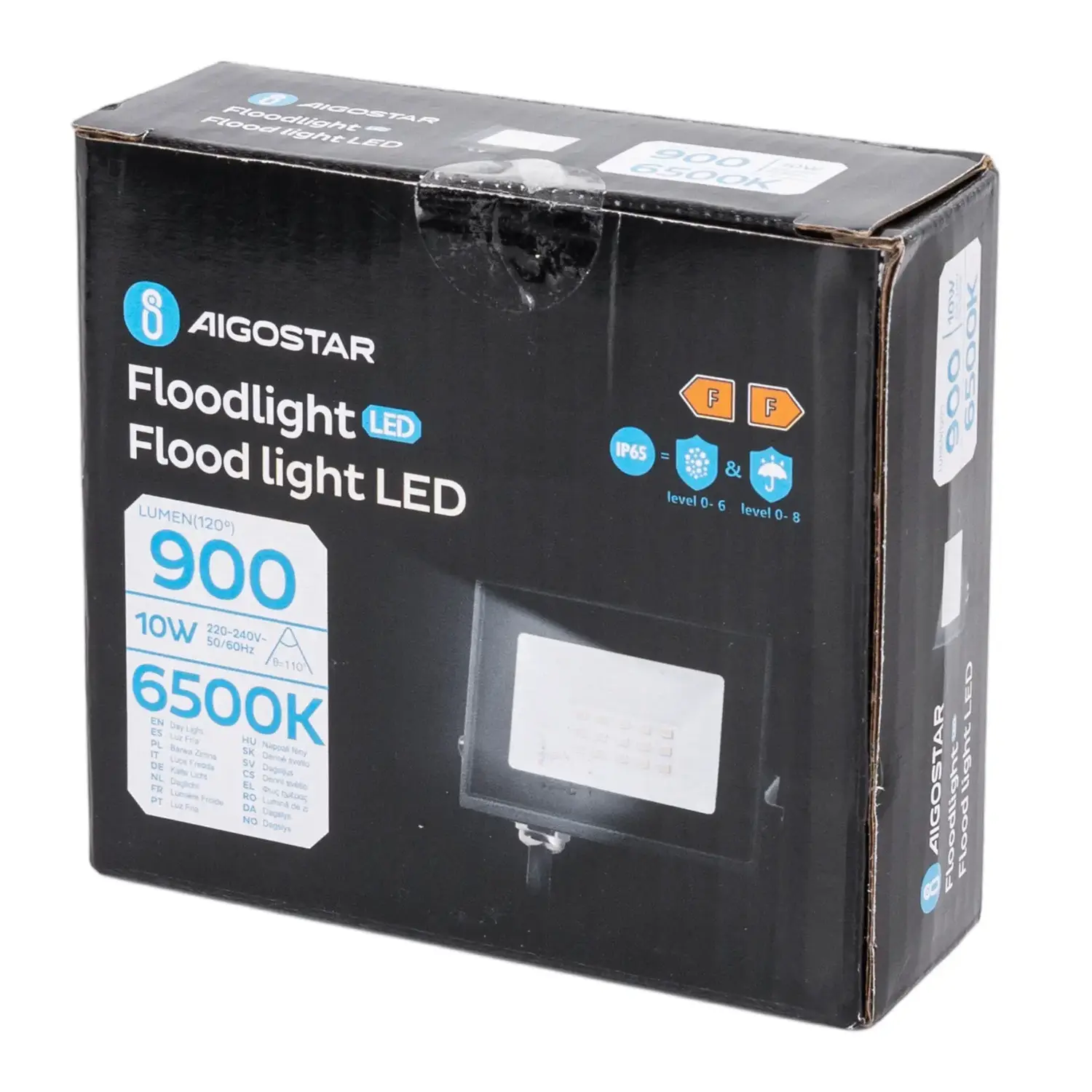 immagine faro led esterno stagno 10 watt 220-240 volt bianco freddo nero ip65