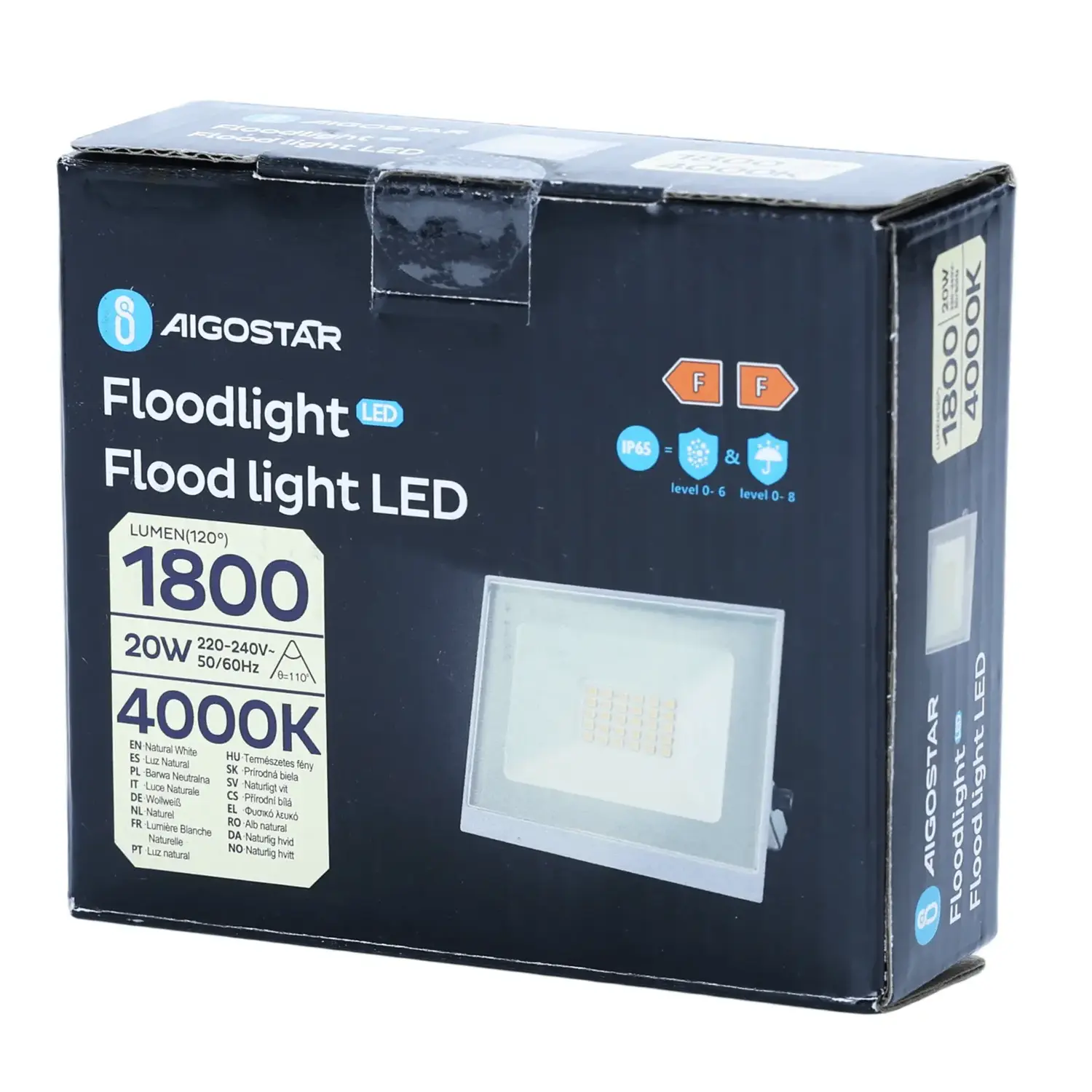 immagine faro led esterno stagno 20 watt 220-240 volt bianco naturale bianco ip65