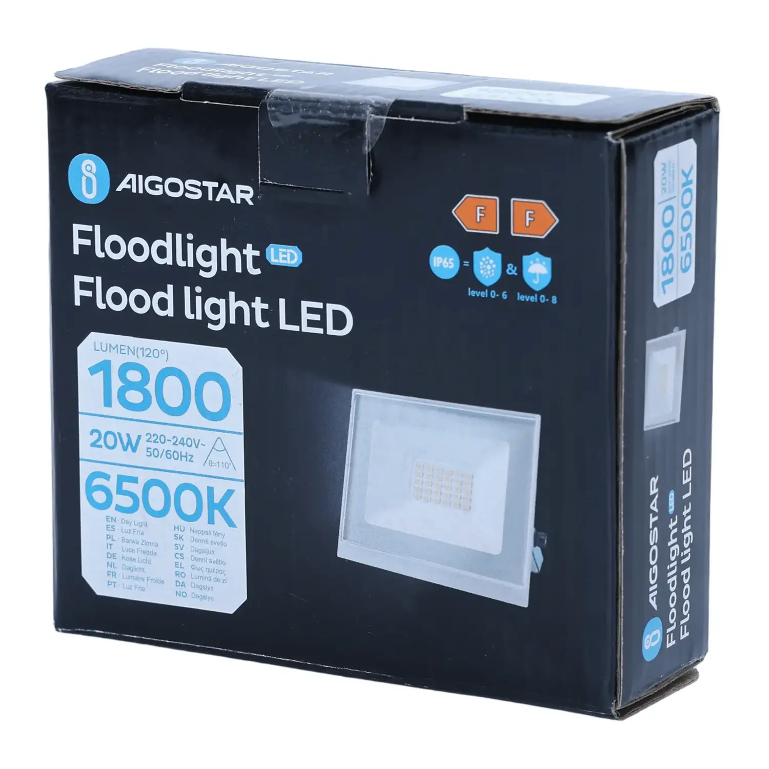 immagine faro led esterno stagno 20 watt 220-240 volt bianco freddo bianco ip65