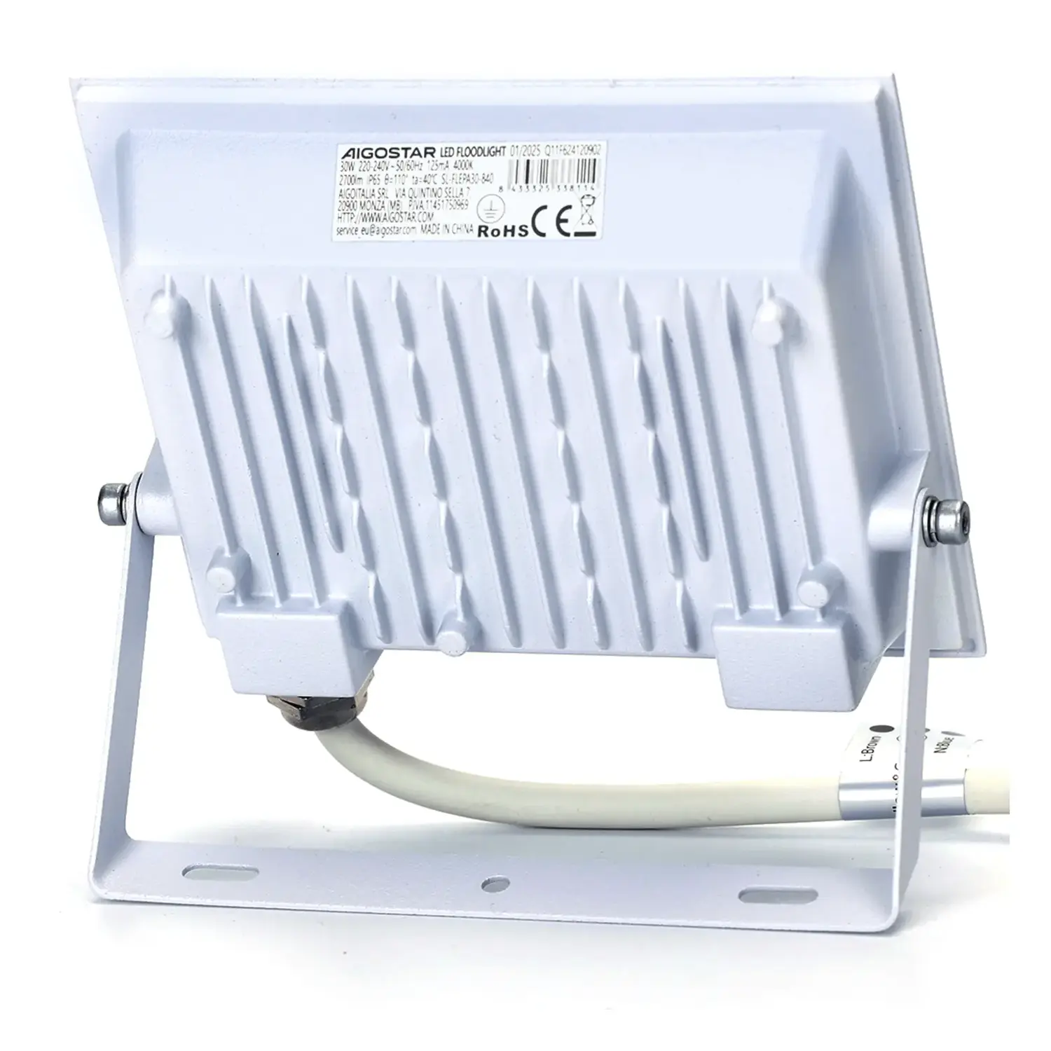 immagine faro led esterno stagno 30 watt 220-240 volt bianco freddo bianco ip65