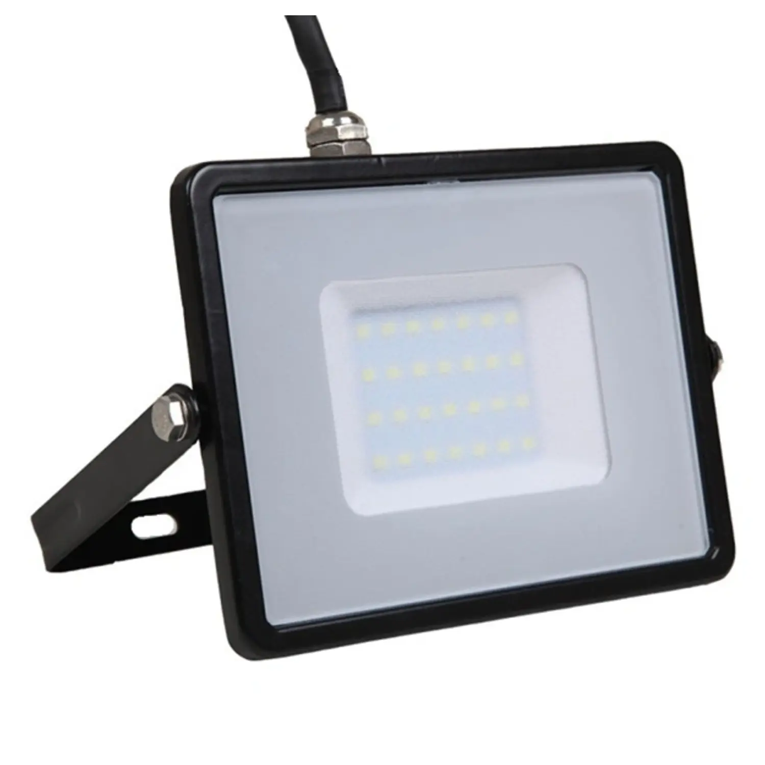 immagine del prodotto faro led proiettore esterno stagno ip65 chip samsung faretto 30 watt bianco freddo nero