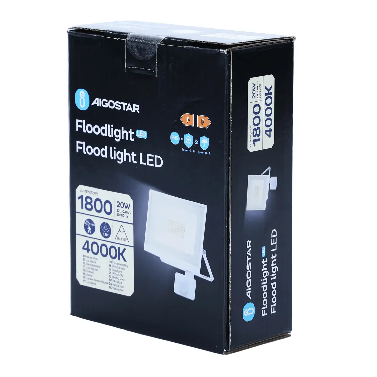 immagine Faro led sensore crepuscolare e di movimento 20 watt 220-240 volt bianco naturale bianco