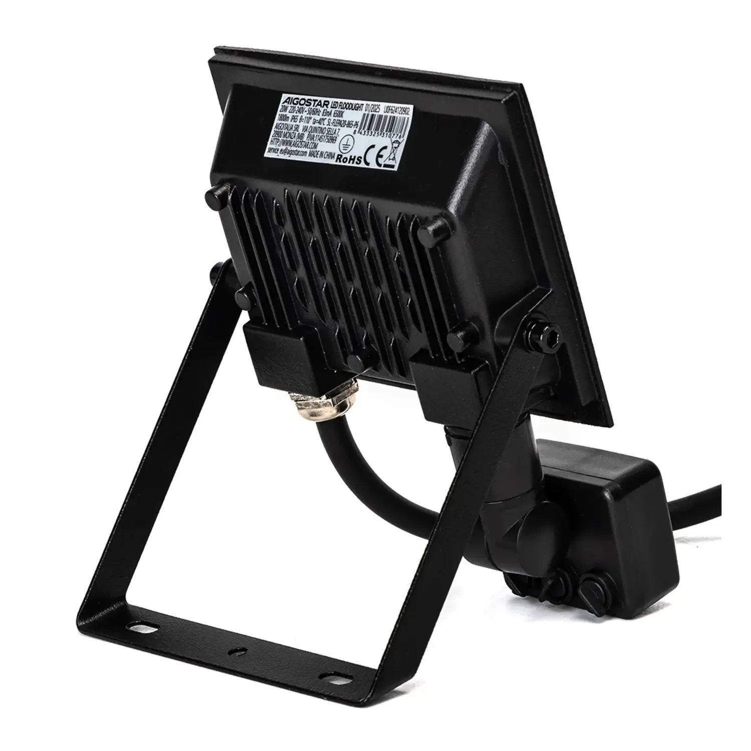 immagine Faro led sensore crepuscolare e di movimento 20 watt 220-240 volt bianco naturale nero