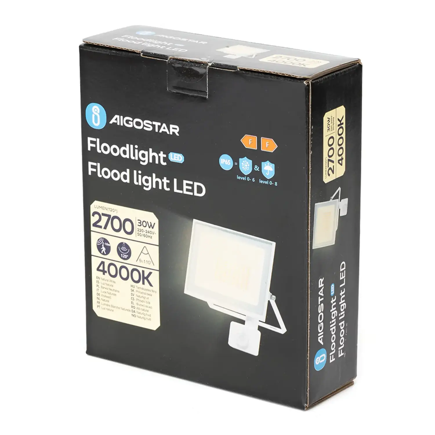 immagine Faro led sensore crepuscolare e di movimento 30 watt 220-240 volt bianco naturale bianco