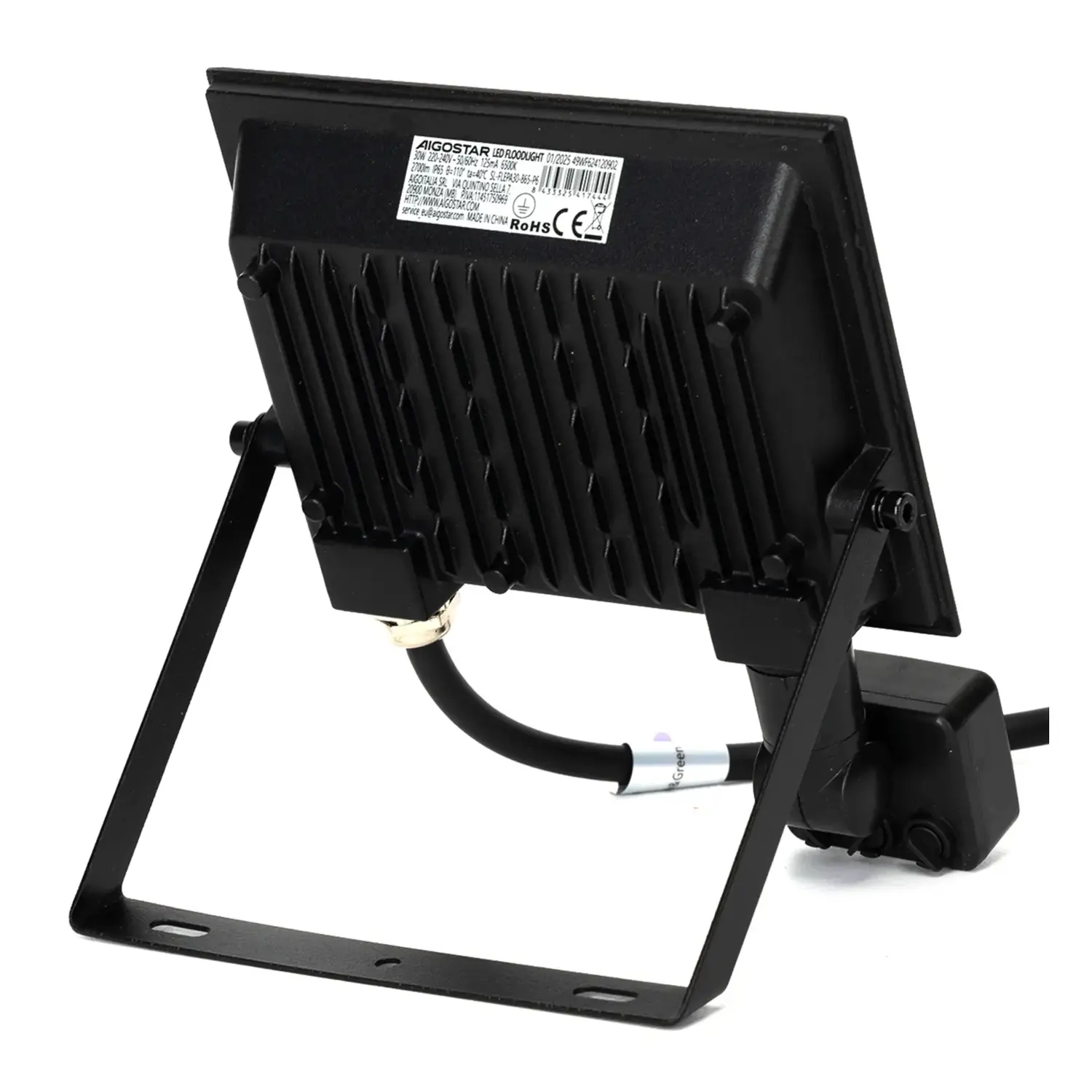 immagine Faro led sensore crepuscolare e di movimento 30 watt 220-240 volt bianco naturale nero