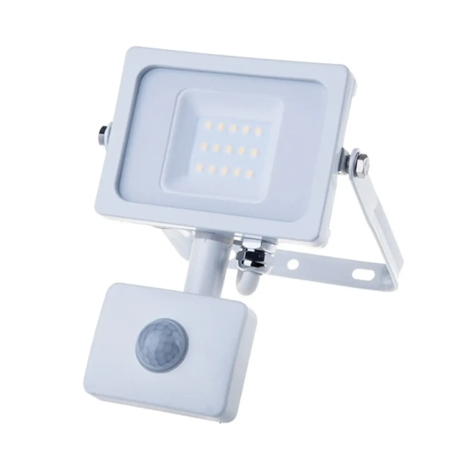 immagine faro con sensore movimento led chip samsung stagno IP65 10 watt bianco freddo bianco