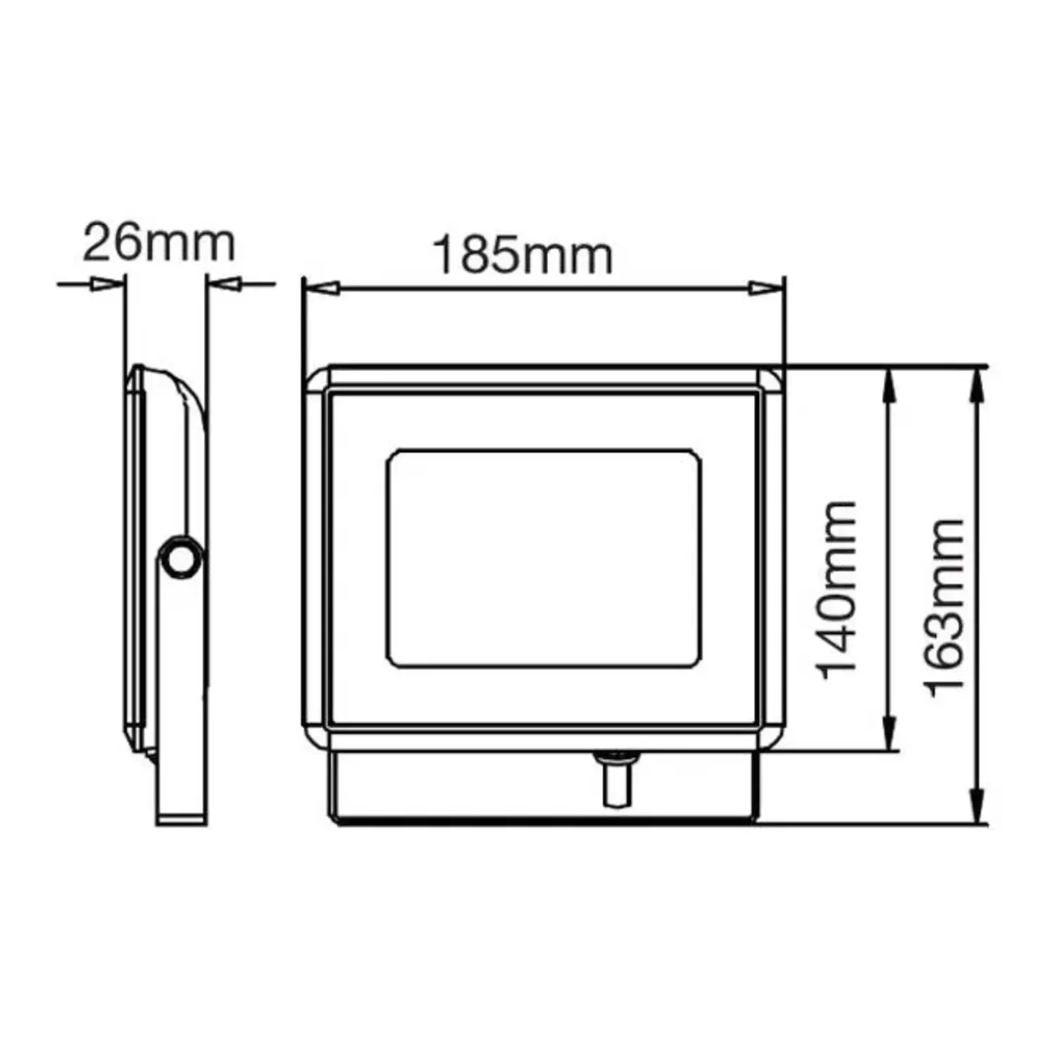 immagine faro led da esterno proiettore ip65 slim 30 watt bianco freddo bianco