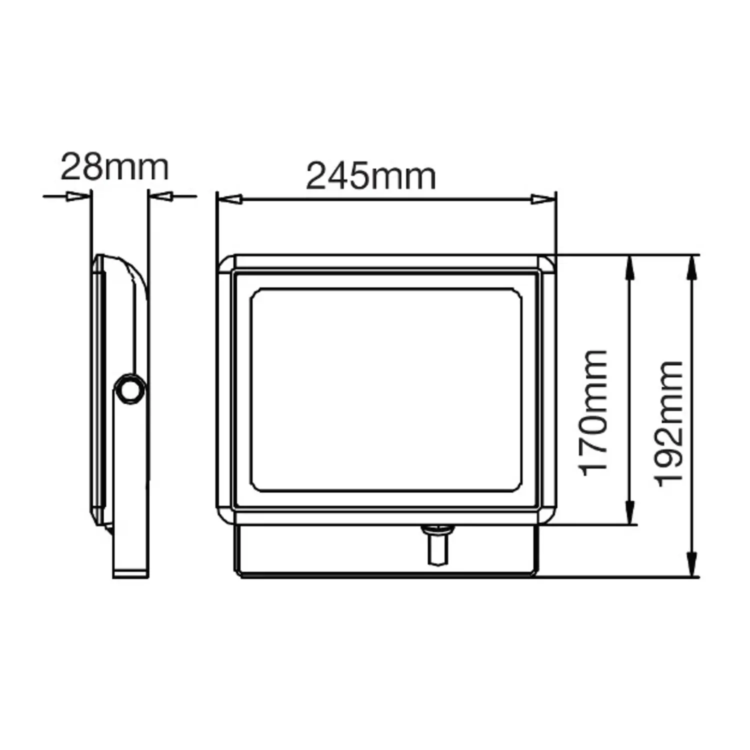 immagine faro led da esterno proiettore ip65 slim 50 watt bianco naturale nero