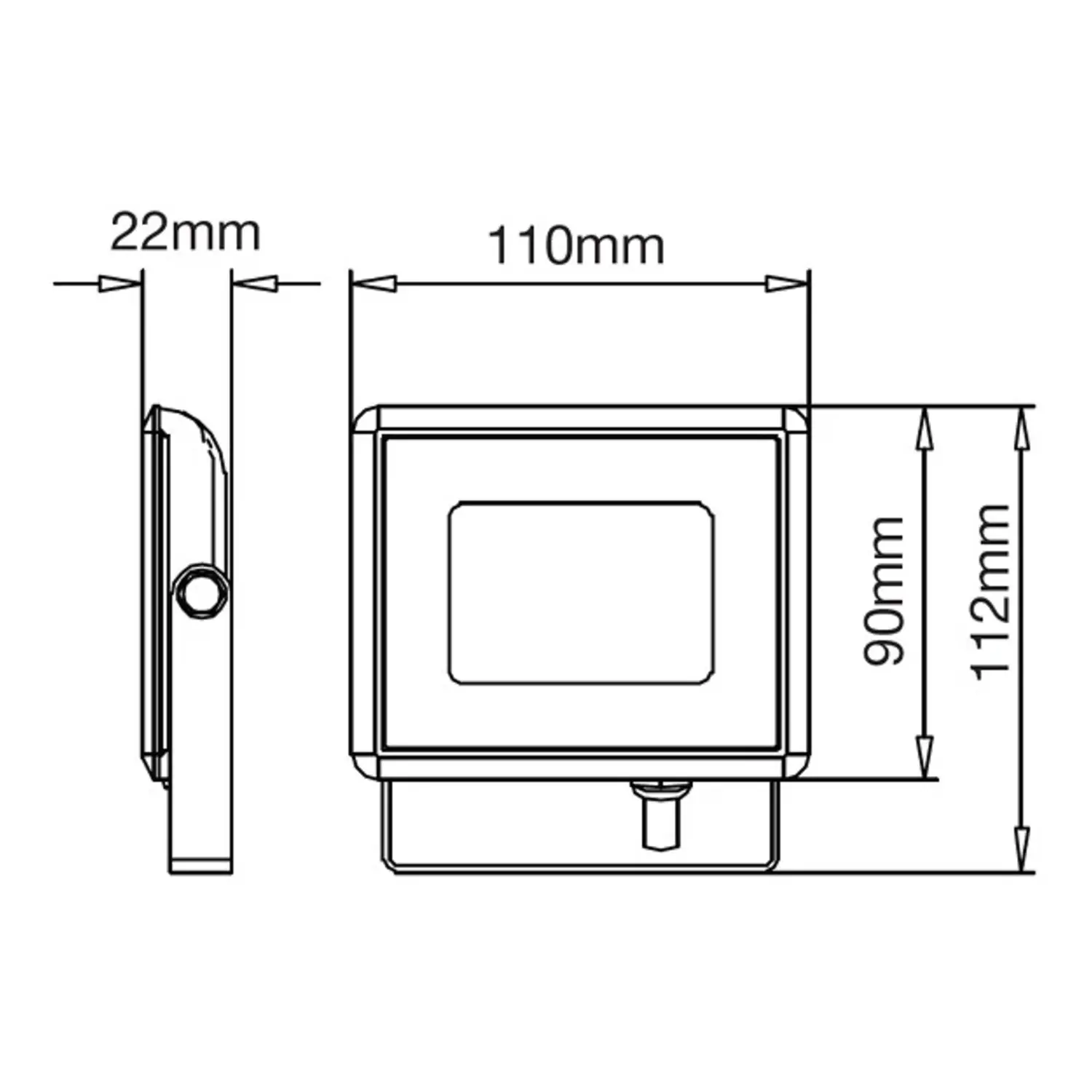 immagine faro led da esterno proiettore ip65 slim 10 watt luce verde nero