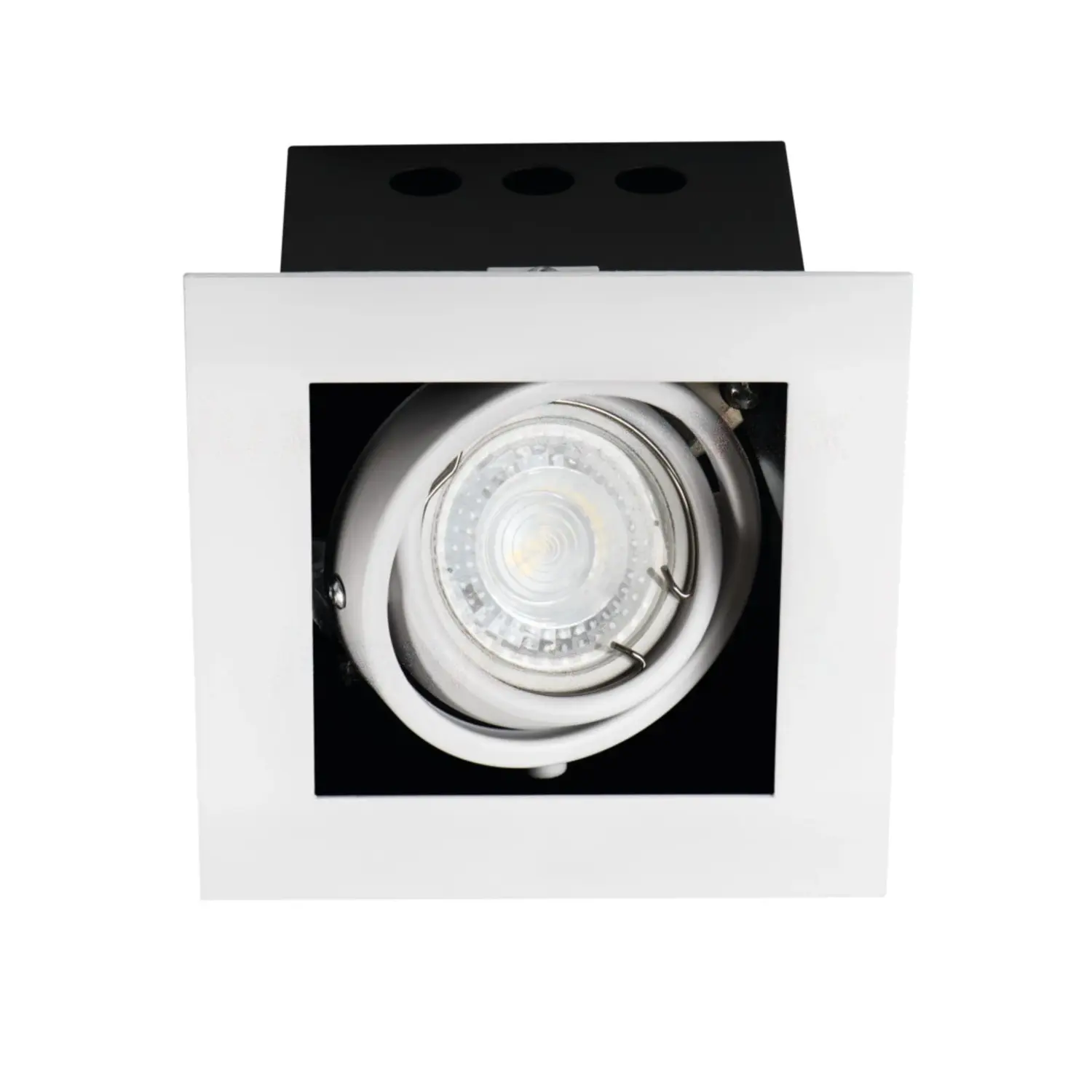 immagine faretto incasso decorativo gu10 bianco 1 luce orientabile quadrato