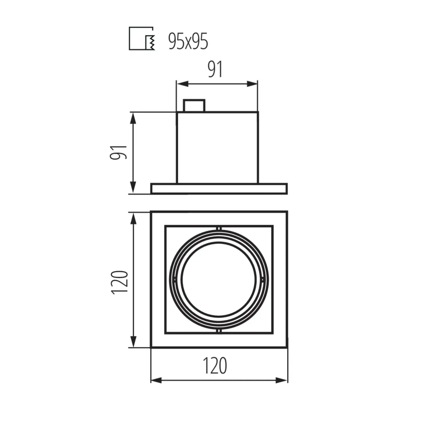 immagine faretto incasso decorativo gu10 bianco 1 luce orientabile quadrato