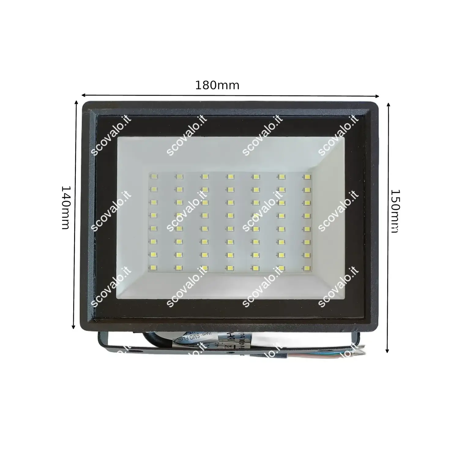immagine faro proiettore esterno led smd ultraluminoso slim ip65 50 watt bianco freddo