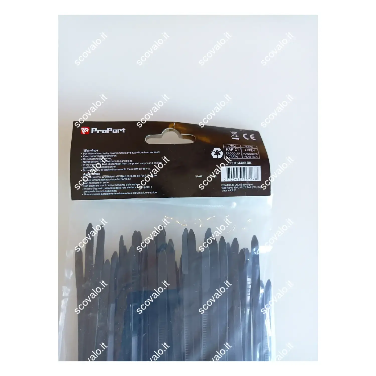 immagine fascette in nylon stringicavi a stringere 300x4,8mm nero 100 pezzi