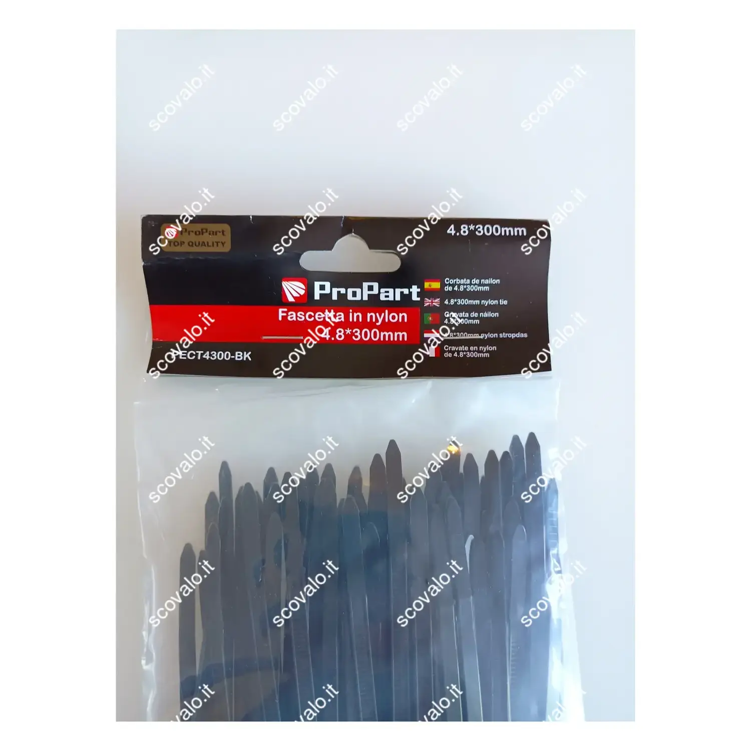 immagine fascette in nylon stringicavi a stringere 300x4,8mm nero 100 pezzi