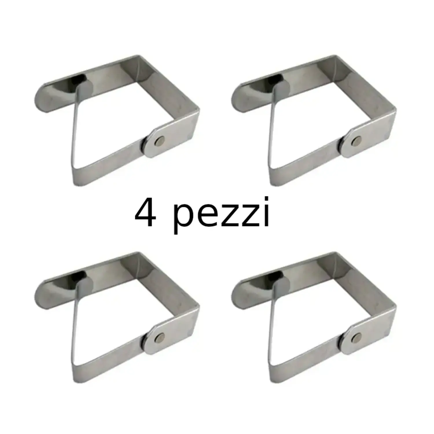 immagine del prodotto fermatovaglia clip a molla acciaio inox 40 mm per tovaglia tavolo 4 pezzi