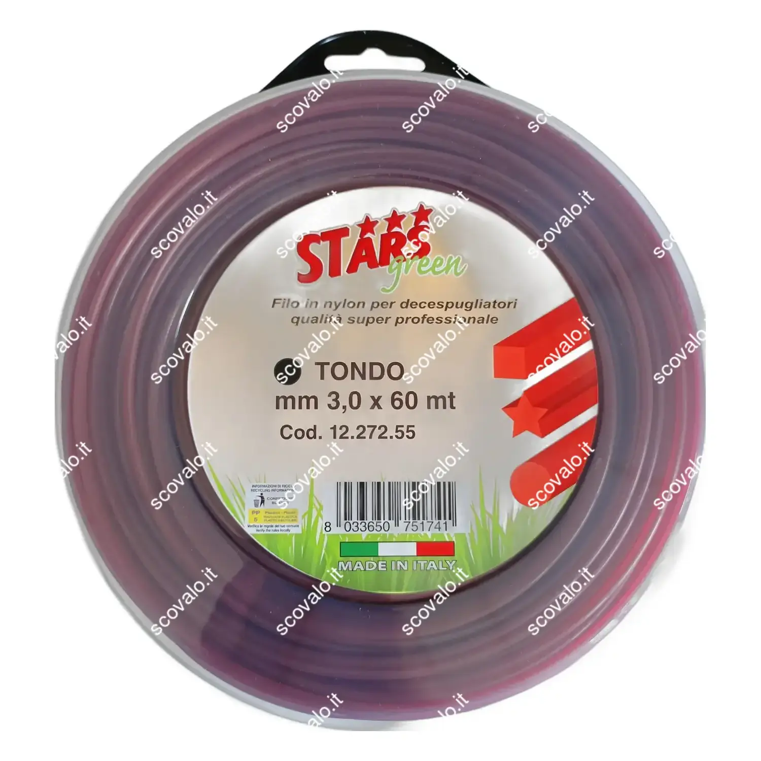 immagine filo per decespugliatore tondo corallo 3mm 60mt