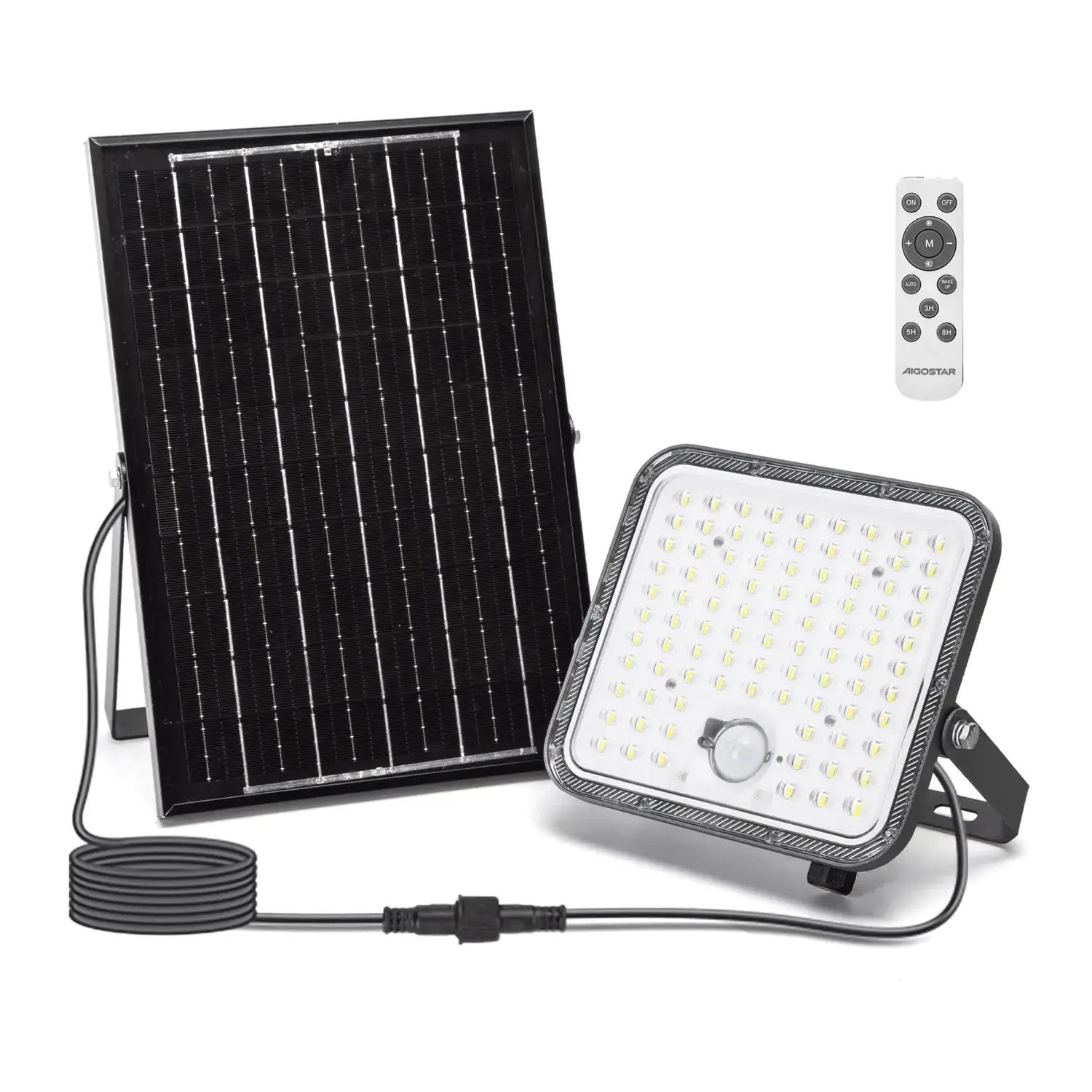 immagine del prodotto Flood light faretto solare 2m 120W PIR 6500K serie 09