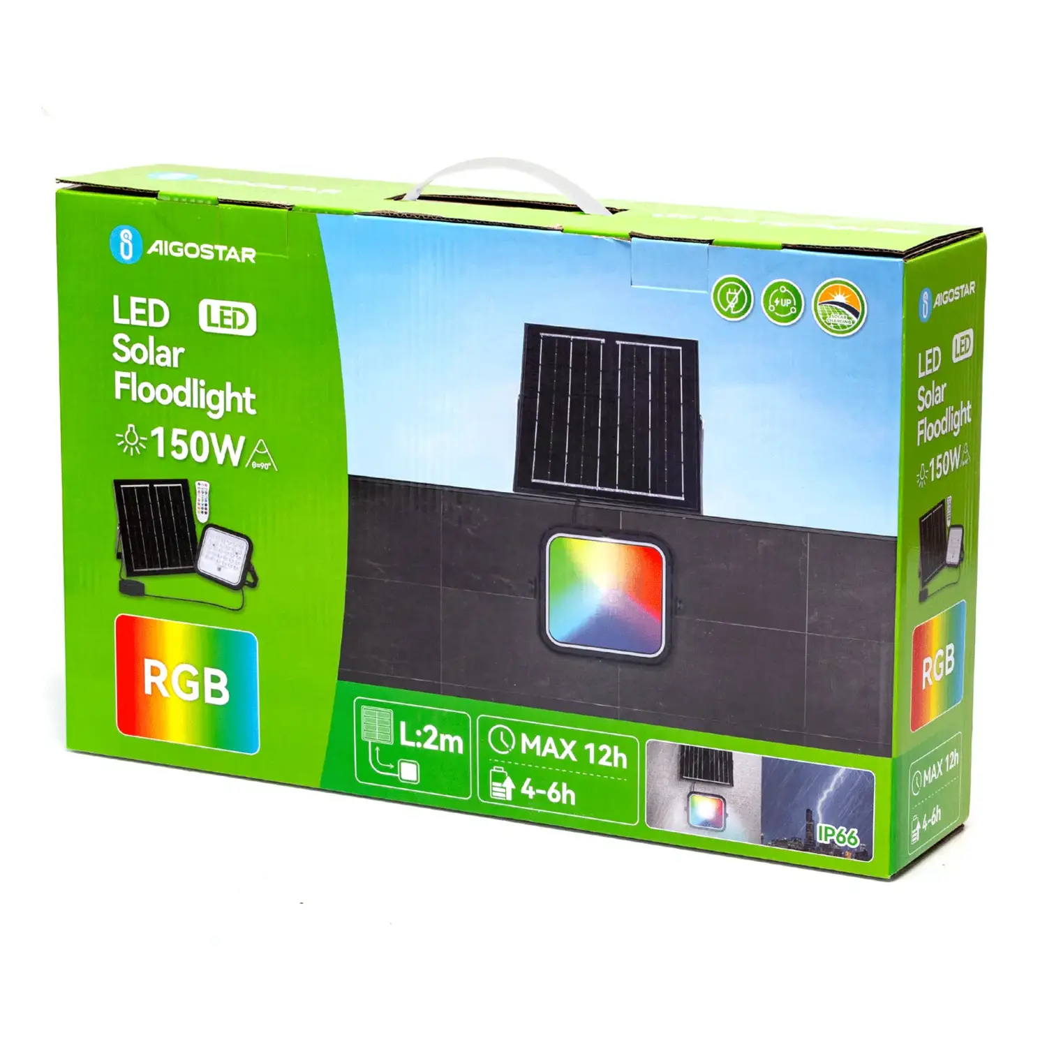 immagine Flood light faretto solare 2m 150W RGB serie 09