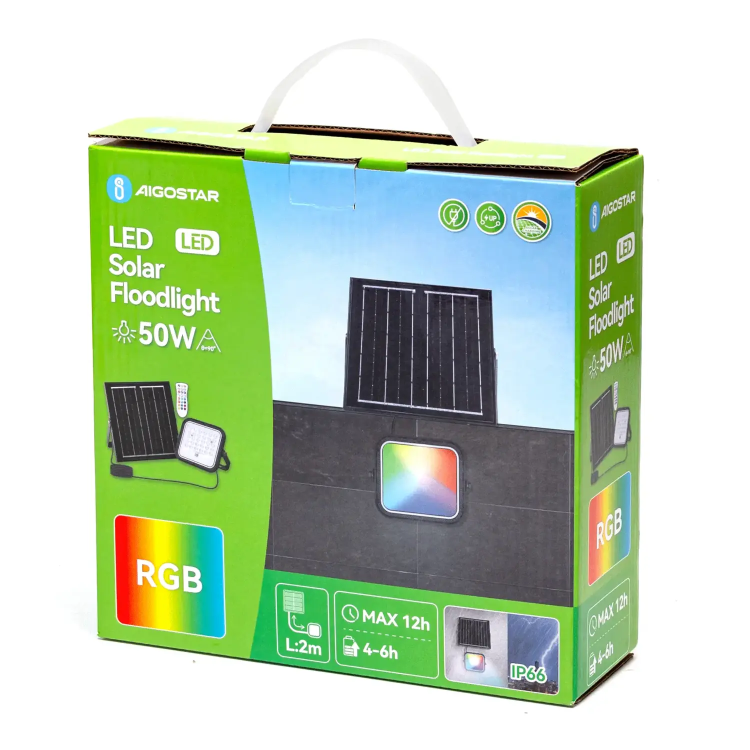 immagine Flood light faretto solare 2m 50W RGB serie 09