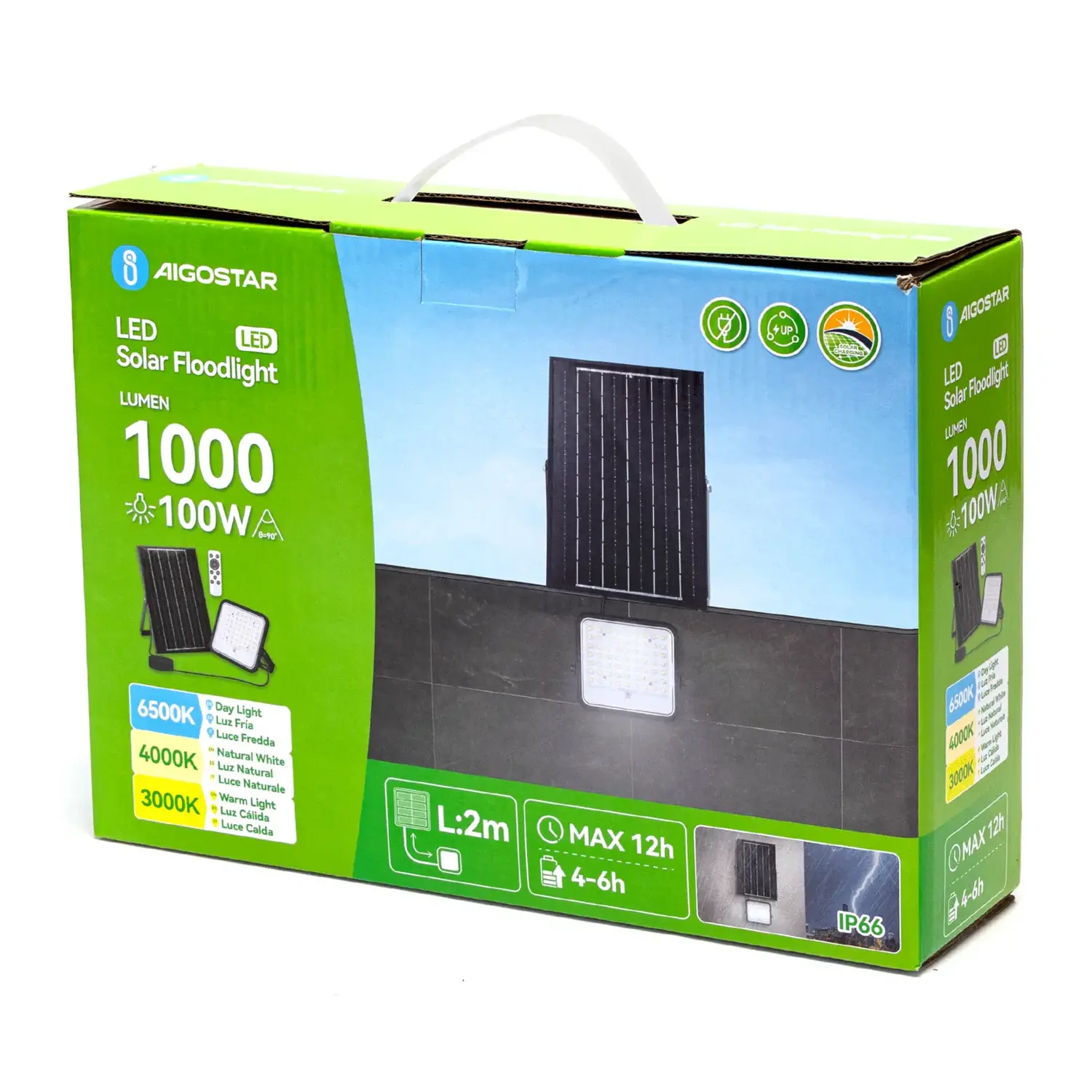 immagine Flood light faretto solare 2m 100W  CCT serie 09