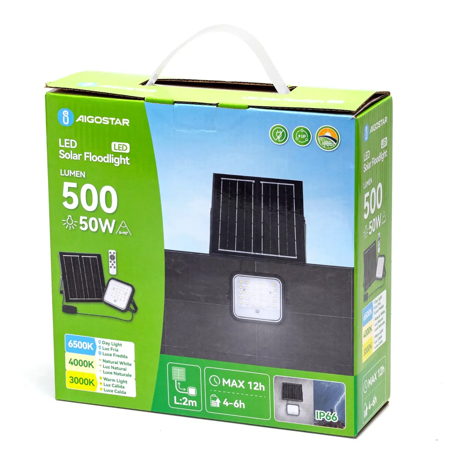 immagine Flood light solare 2m 50W  CCT serie 09