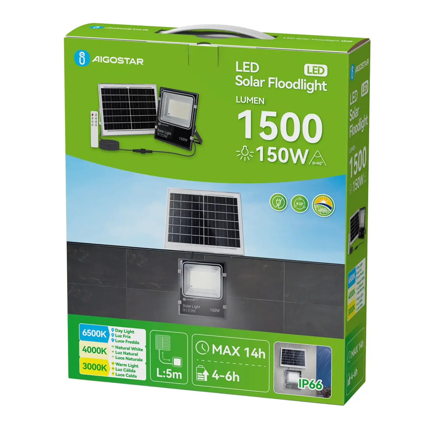 immagine Flood light solare 5m 150W CCT serie 08