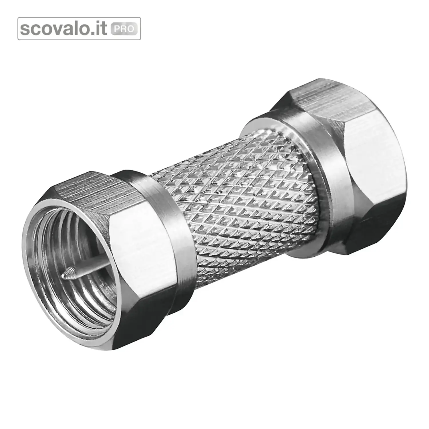 immagine del prodotto Giunto Connettore Satellitare Spina F a Vite Rame 26mm 2x F