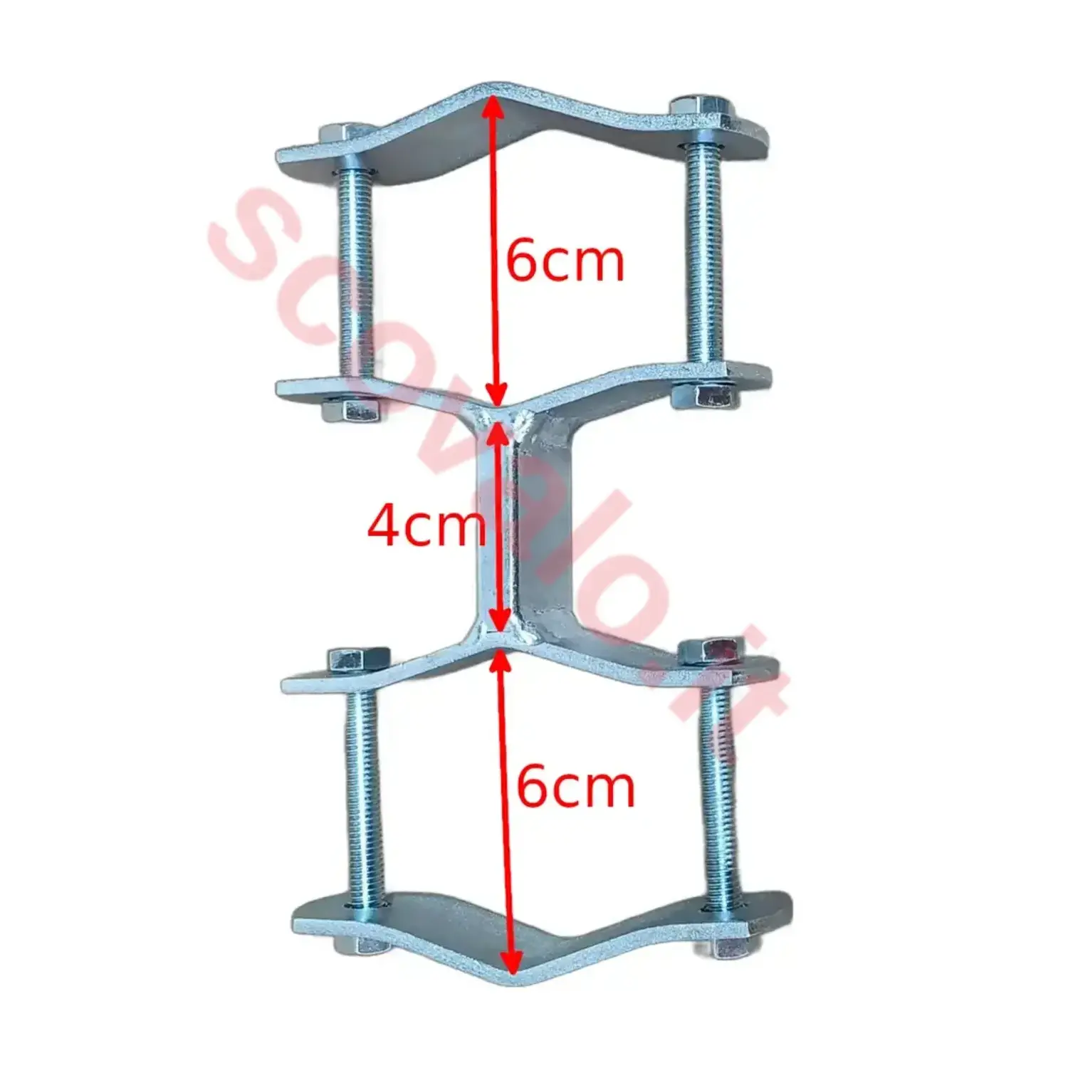 immagine giunto per palo antenna tv 25-60mm cavallotto doppio