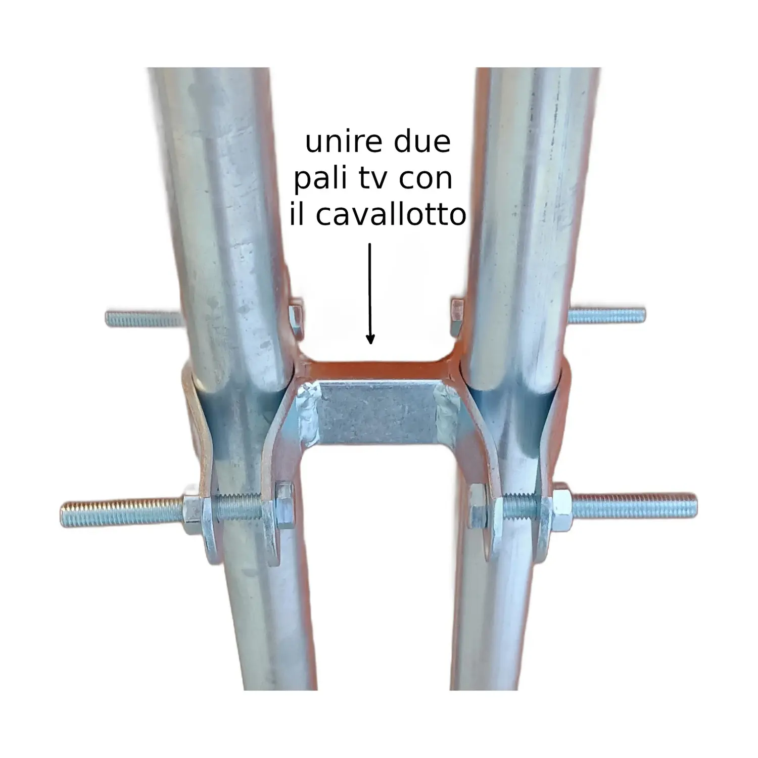 unire due pali antenna tv