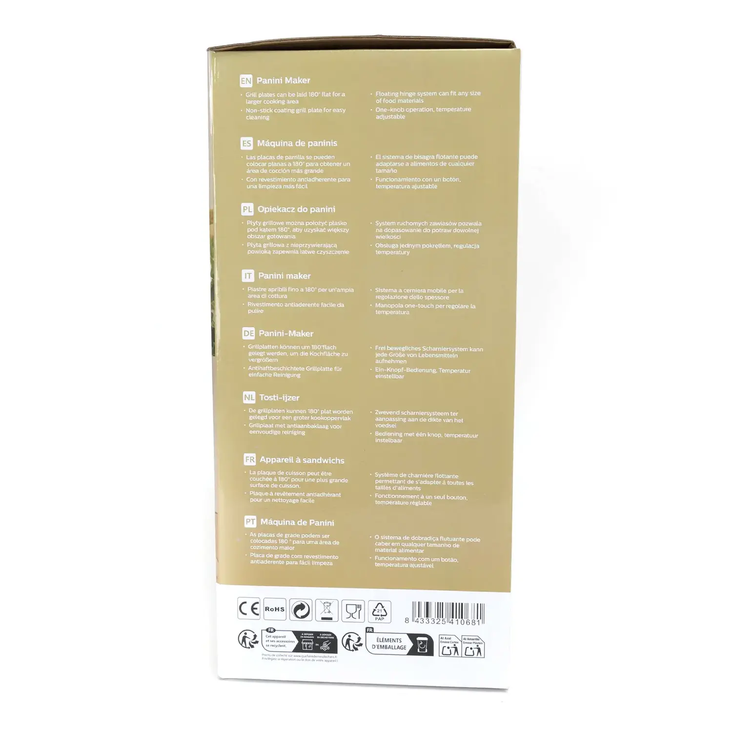 immagine griglia per panini maker 2200W piastra antiaderente