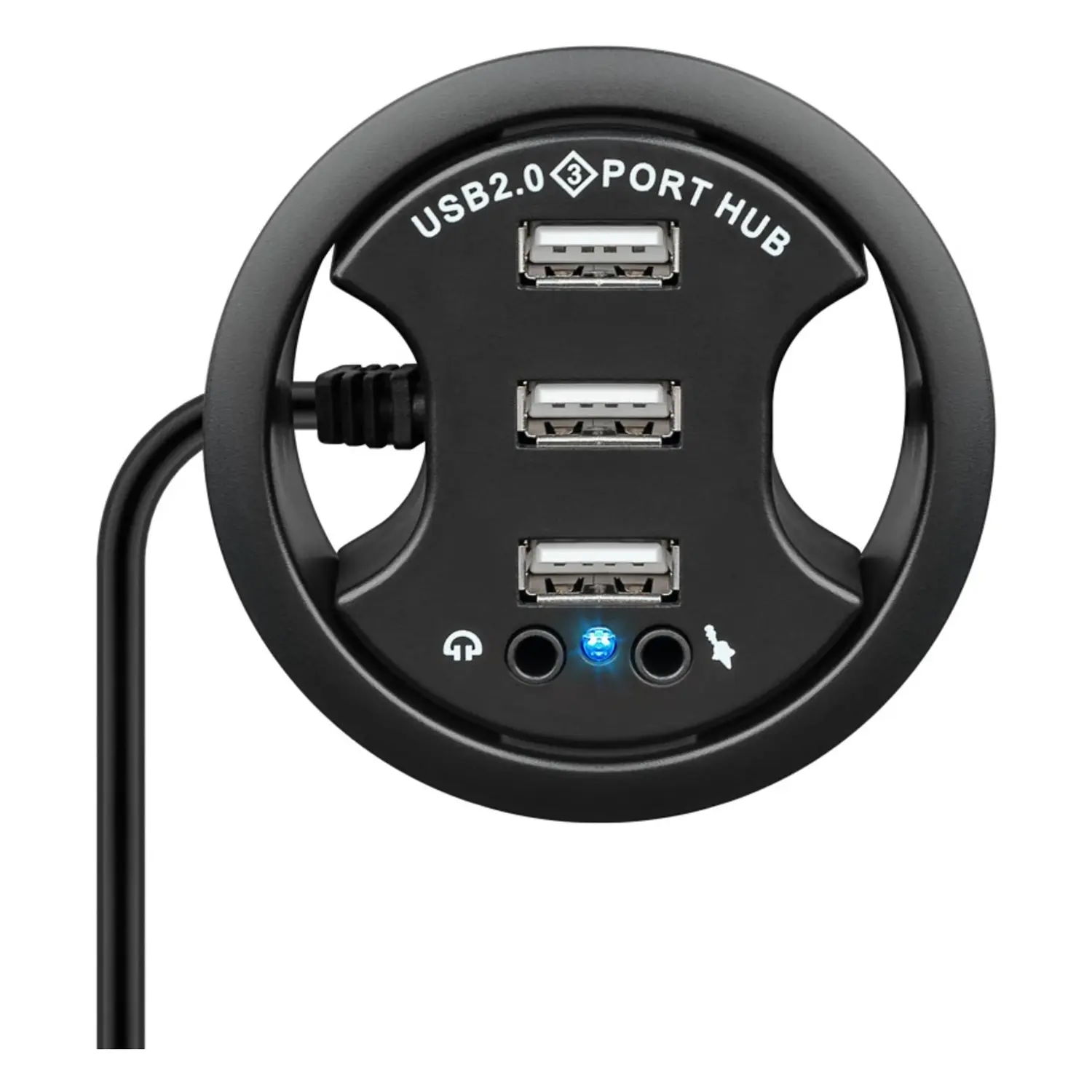 immagine Hub USB 2.0 da Incasso 3 Porte + Audio 3.5mm per Canaline 60mm