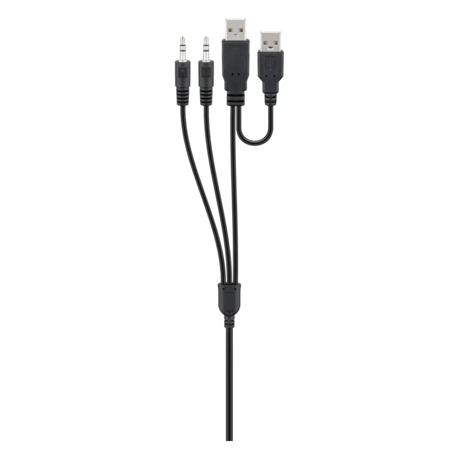 immagine Hub USB 2.0 da Incasso 3 Porte + Audio 3.5mm per Canaline 60mm