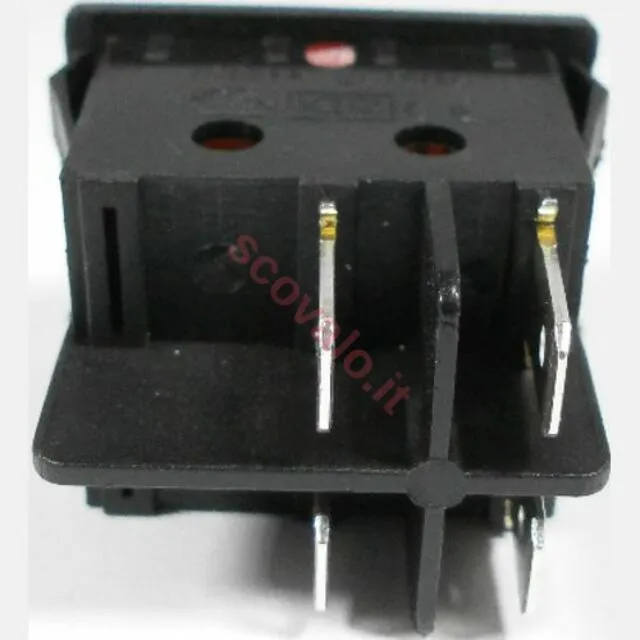 immagine interruttore a bilanciere bipolare 0-1 luminoso rosso CE 220-240 volt 16A var 015285