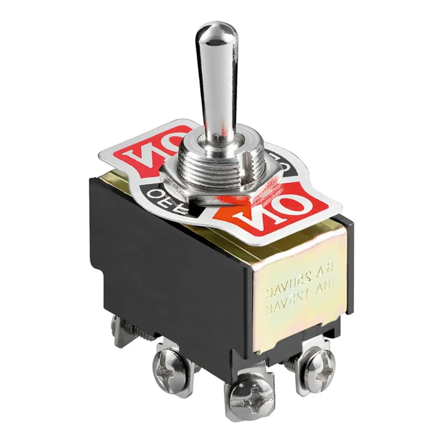 Heschen Interruttore a levetta in metallo DPDT Momentary (ON)/OFF/(ON) 3  posizioni 15A 250VAC 6 Tab Terminale CE