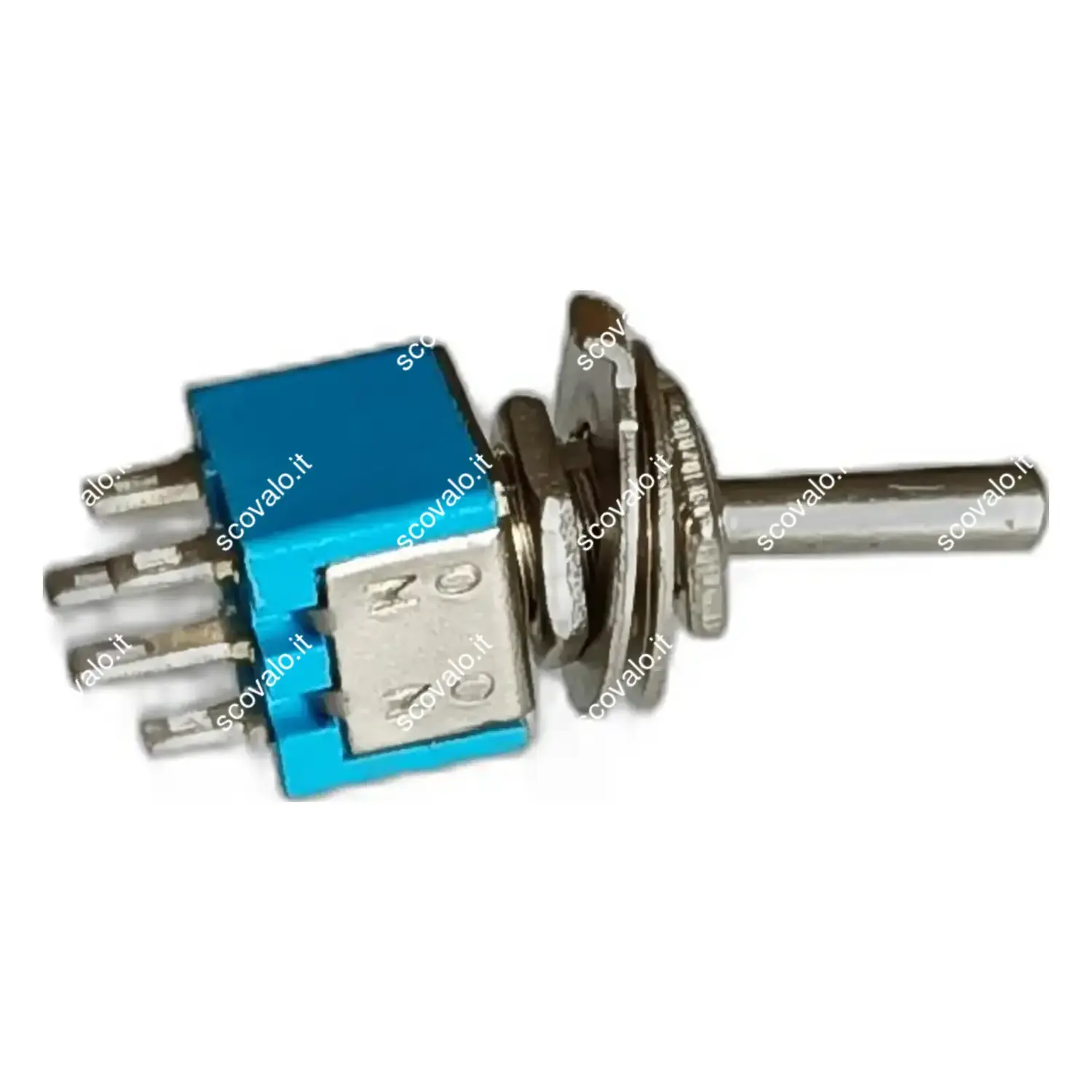 immagine interruttore a levetta in miniatura 6 pin 2x um custodia blu