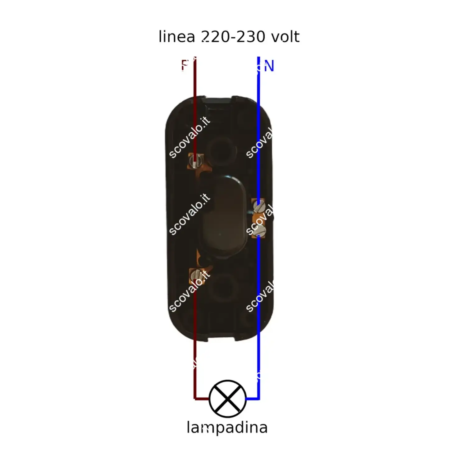 schema collegamento interruttore volante abatjour