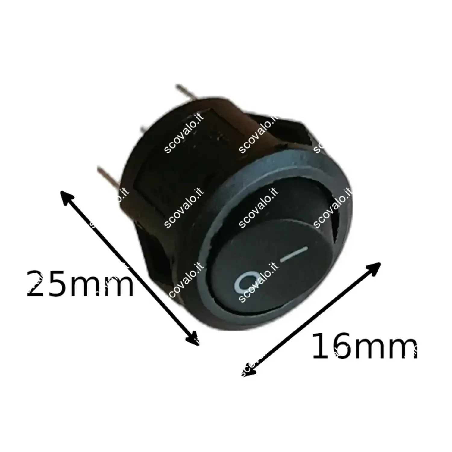 immagine interruttore bilanciere miniatura 0-1 foro 15mm nero