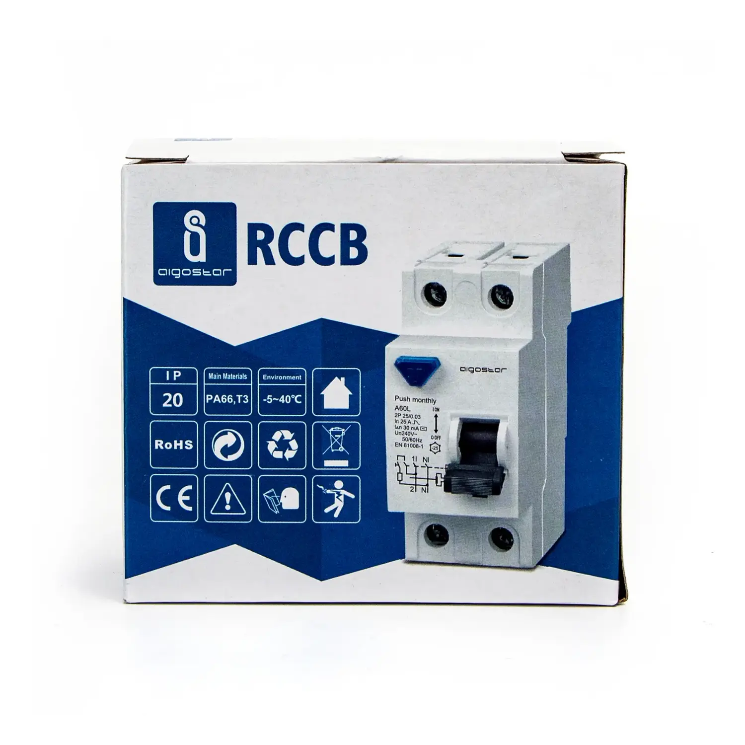 immagine Interruttore differenziale 2P 50A 30mA AC  grigio