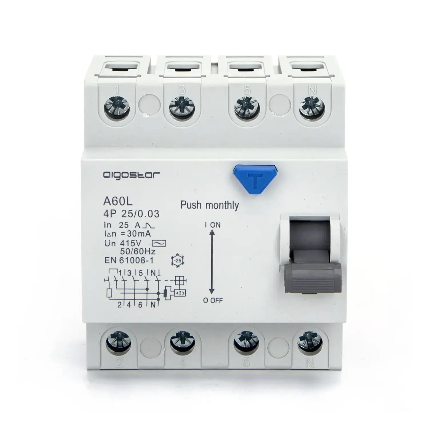 immagine Interruttore differenziale 4P 25A 30mA AC  grigio