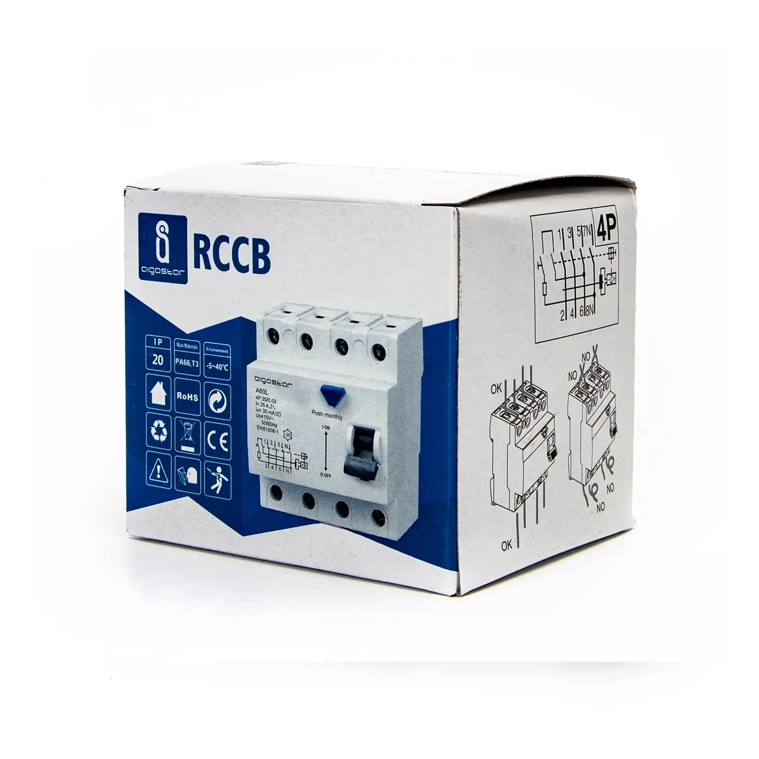 immagine Interruttore differenziale 4P 25A 30mA AC  grigio