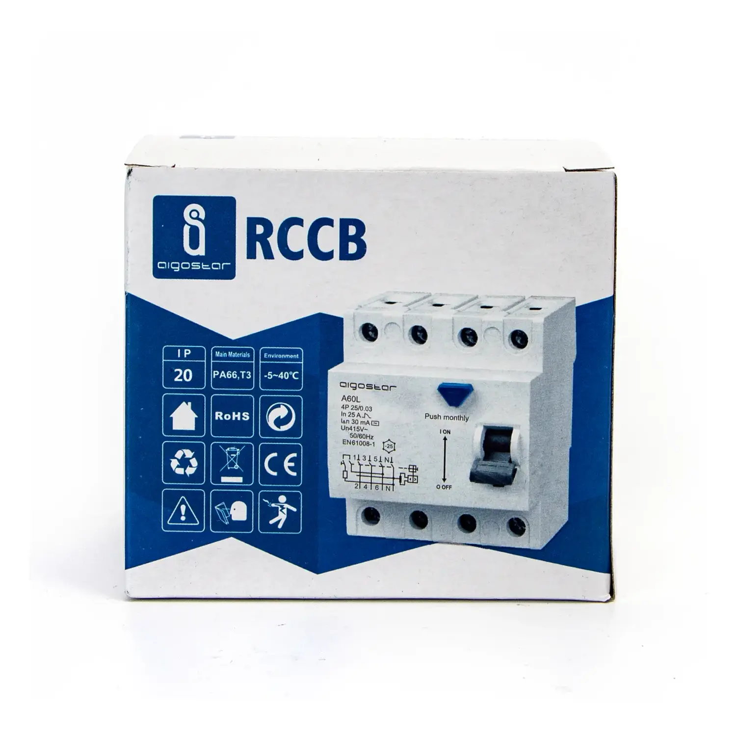 immagine Interruttore differenziale 4P 25A 30mA AC  grigio