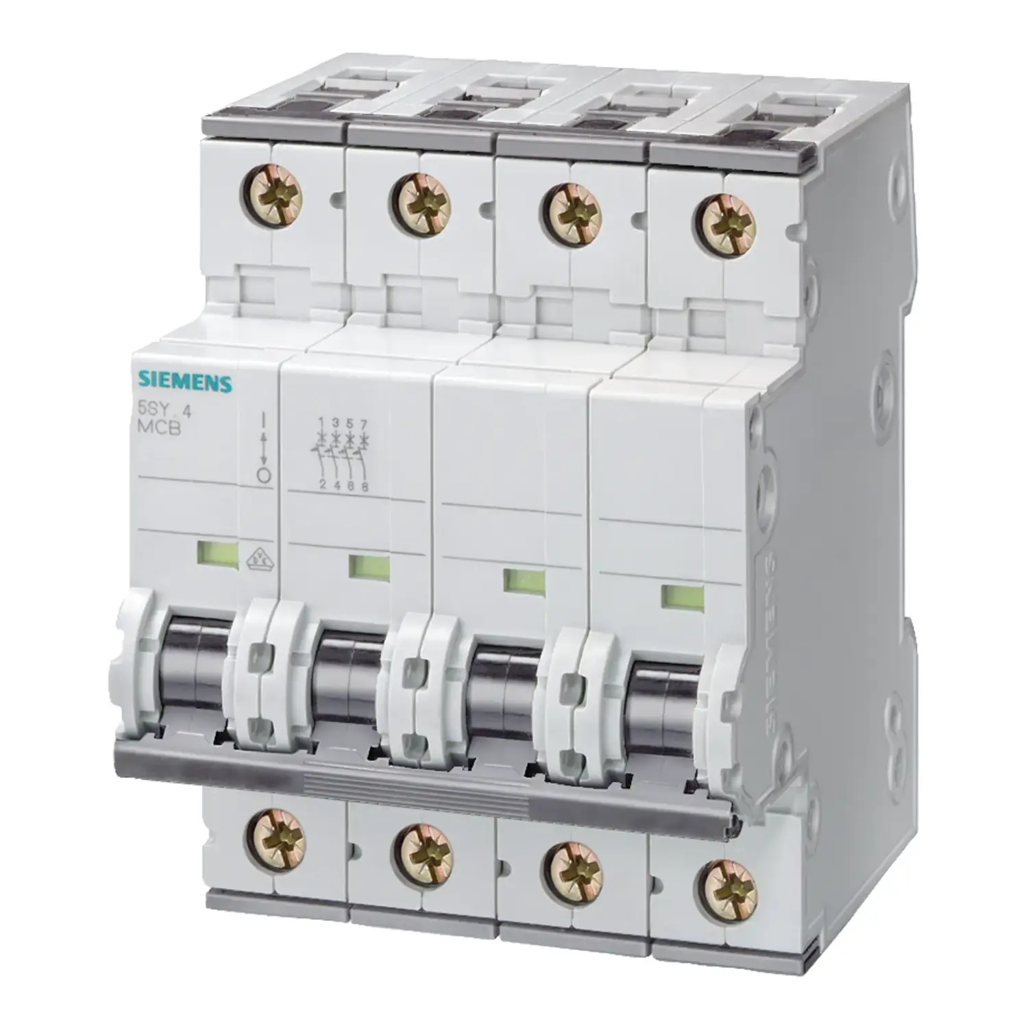 immagine del prodotto interruttore magnetotermico 4p 16A 6k siemens da quadro 400v