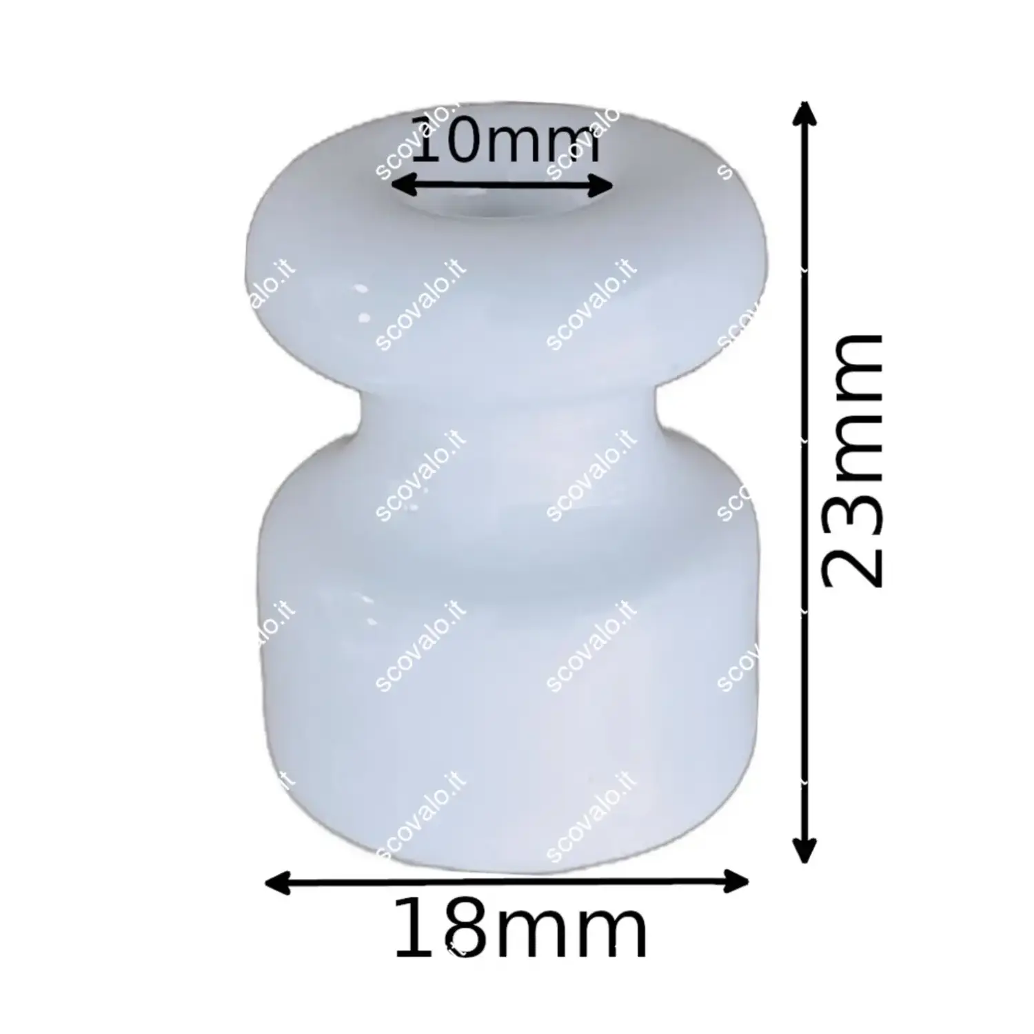 immagine isolatore porcellana ceramica cavi trecciati diametro 18mm cavo treccia nottolino