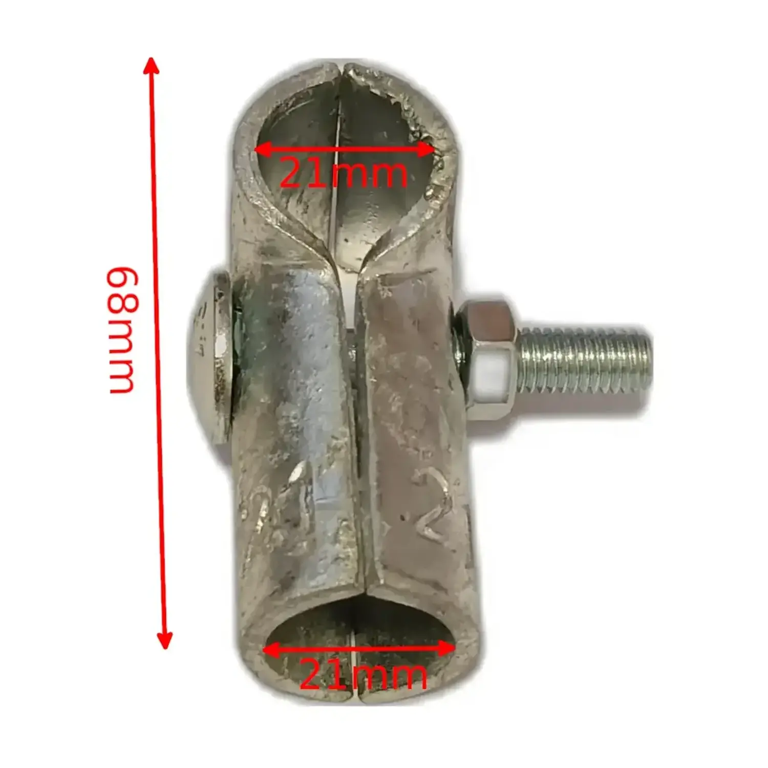 immagine KIT 10 Pezzi Morsetto a T per Serre 21mm 1/2" Giunto Tubo Acciaio Zincato