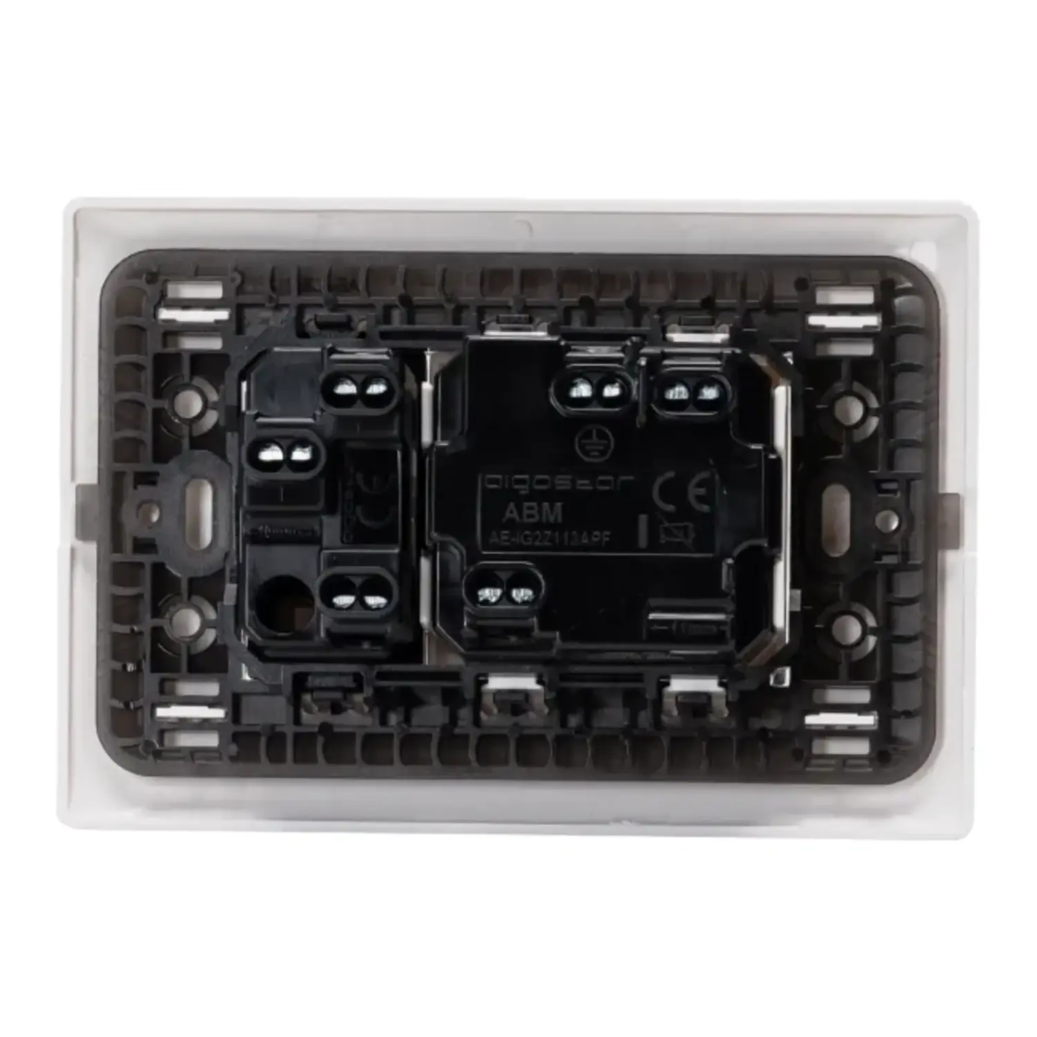 immagine Placca 3 Posti Interruttore 2 Vie + 1 Presa Schuko ABM 16A 250V Bianco Incasso