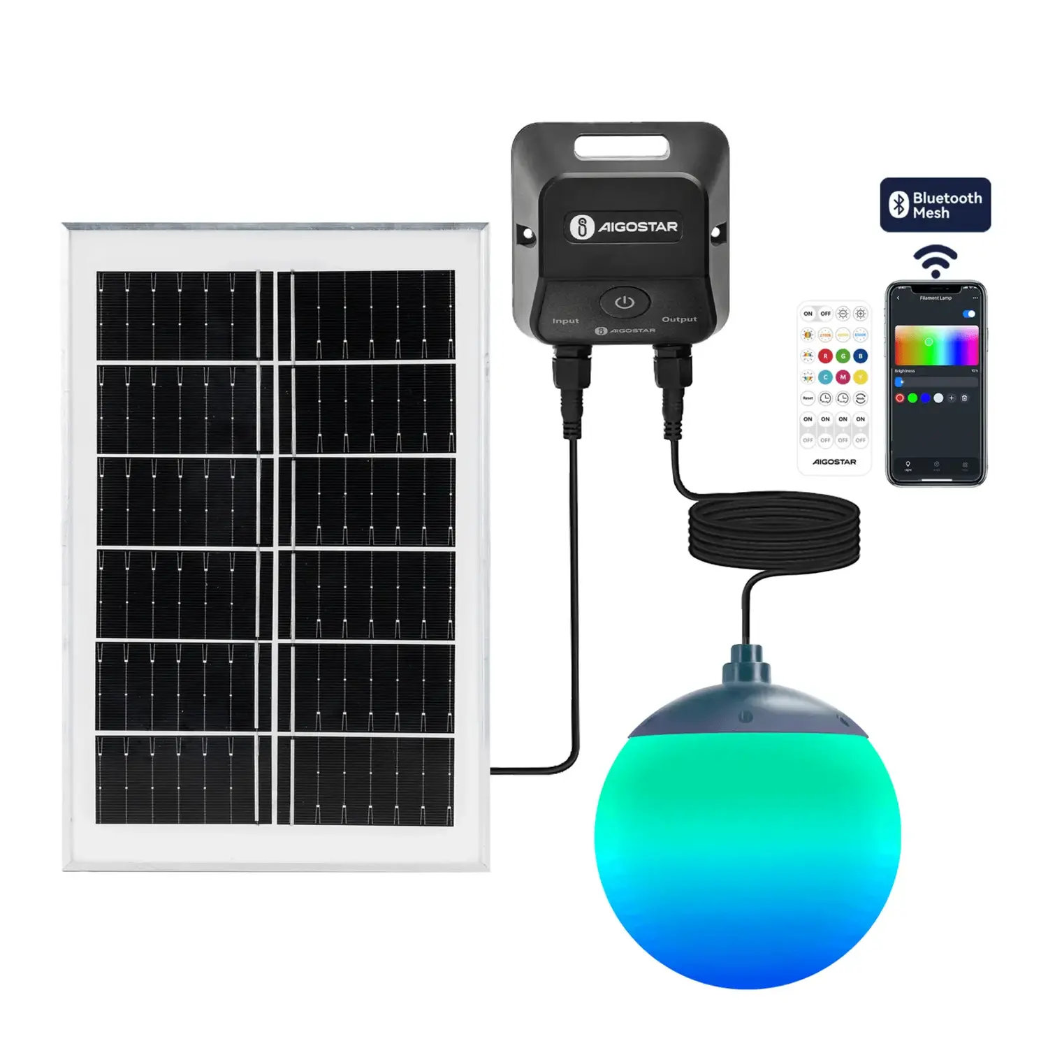 immagine del prodotto Lampada a sospensione solare smart Mirage con rete Bluetooth, 20W RGBCCT