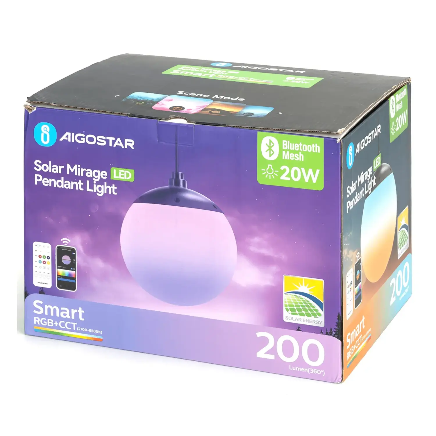 immagine Lampada a sospensione solare smart Mirage con rete Bluetooth, 20W RGBCCT